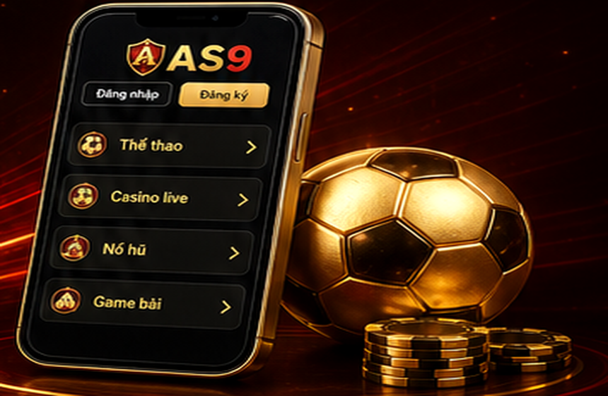AS9 điện thoại, bóng vàng và chip casino